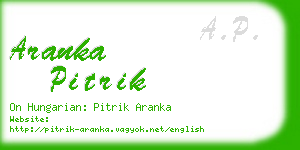 aranka pitrik business card